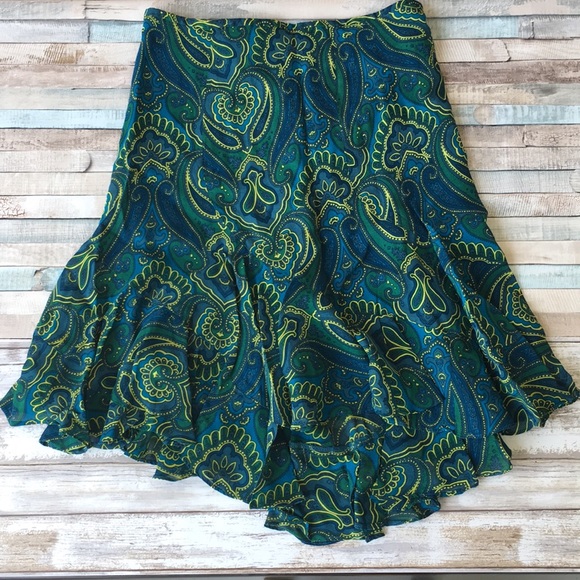 Liz Claiborne Dresses & Skirts - Paisley Print A Line Silhouette Asymmetrical Skirt